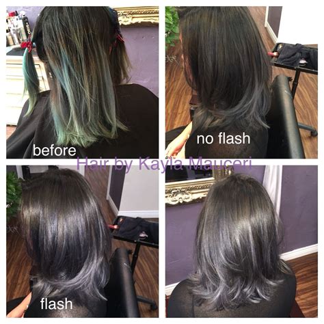 Slate Grey Balayage And Haircut Gray Balayage Hair Cuts Long Hair Styles