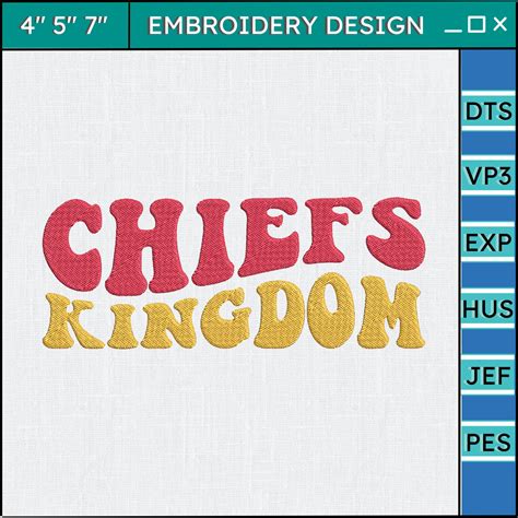 Chiefs Kingdom Logo Embroidery Design Nfl Kansas City Chief Inspire