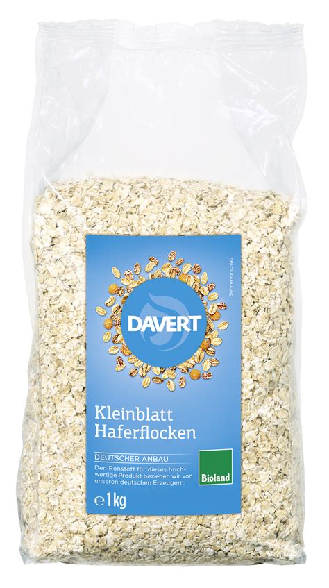 Kleinblatt Haferflocken Bioland 1kg Davert Online Shop Bio Naturkost