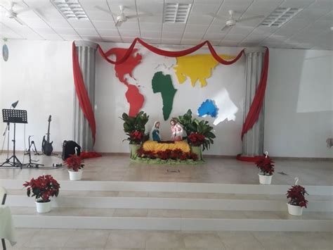 Navidad Misionera 2017 Decoracion De Iglesia Decoraciones De Altar