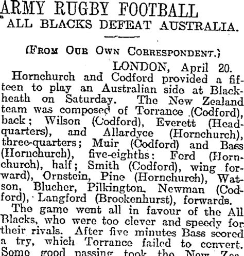 Army Rugby Football Otago Daily Time Items National Library Of New Zealand National