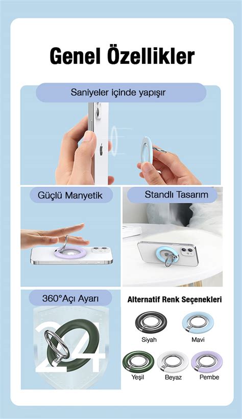 Ring Manyetik Magsafe Cep Telefonu Yüzük Tutucu beyaz Fiyatları ve