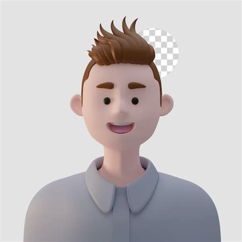 Avatar de dessin animé de rendu 3D isolé PSD Premium