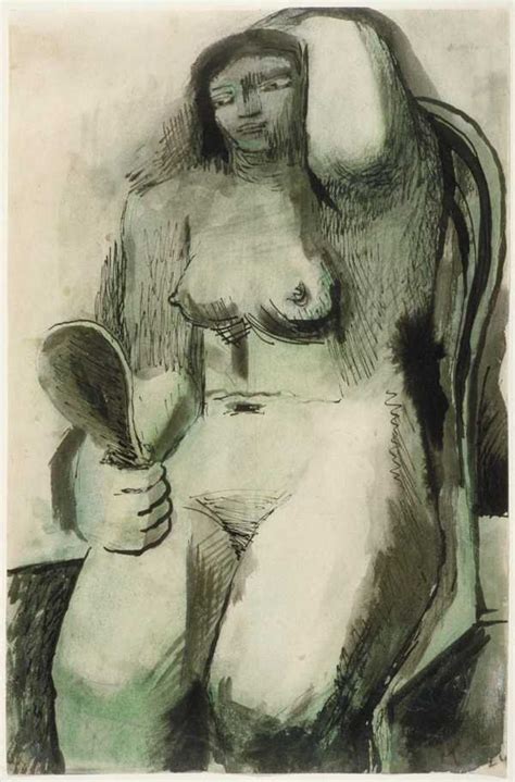 Seated Nude With Mirror Henry Moore Om Ch Tate