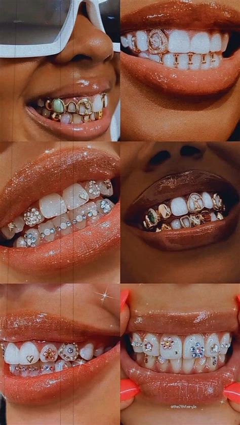 Teeth Gems Aesthetic 🏹🌿🎀🦋 Tooth Gem Grills Teeth Girls With Grills