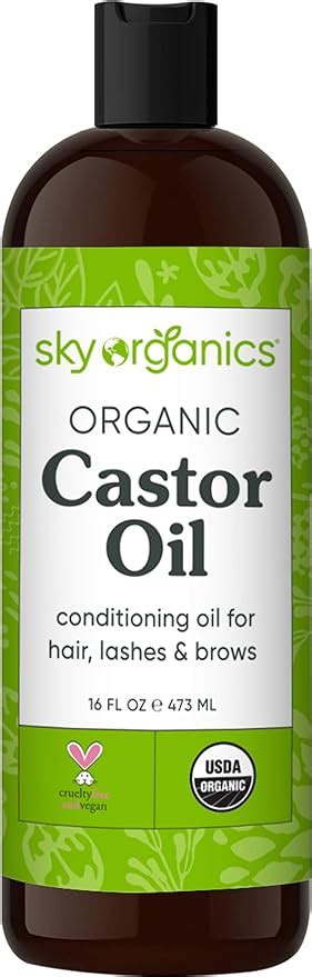 Sky Organics Organic Castor Oil For Hair Lashes Brows Pure