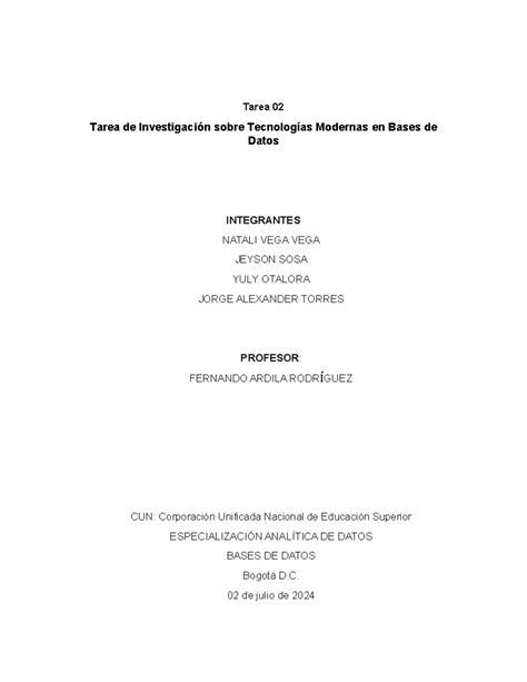 Tarea Parcial Tarea Tarea De Investigaci N Sobre Tecnolog As