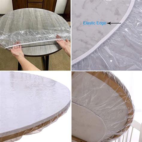 Nappe Transparente Cm Nappe Ronde Lastique En Pvc Couverture