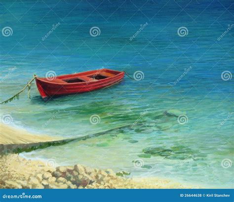 Fishing Boat In Island Corfu Stock Illustration Illustration Of Beach