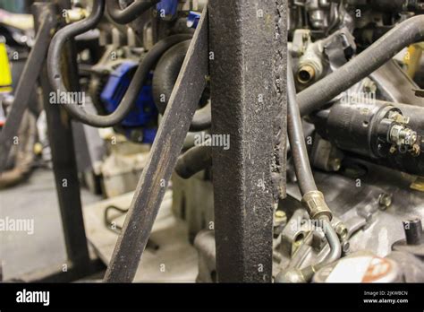 Close Up Shots Of An Old Honda Engine Stock Photo Alamy