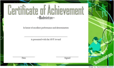 Badminton Certificate Templates 8 Spectacular Designs Fresh