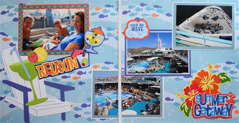 Scrapbook Page Cruise At Sea Day 2 Page Travel Layout With A Deck