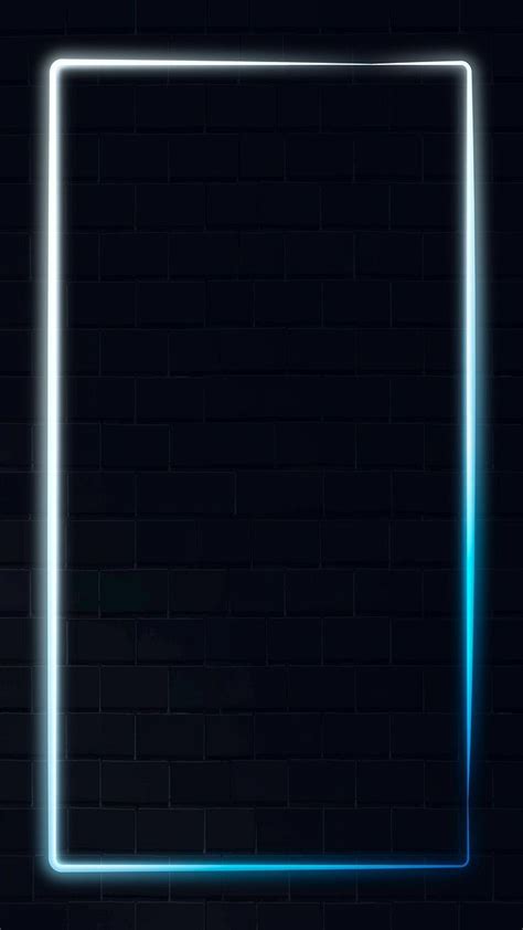 White and blue neon frame on a dark background vector | free image by ...