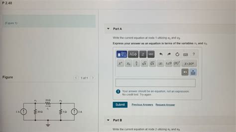 Solved P 2.48 (Figure 1) Part A Write the current equation | Chegg.com