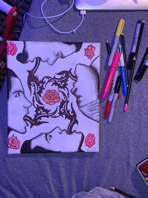 Made This Blood Sugar Sex Magik Artwork Pencil Sharpie Etc On Canvas