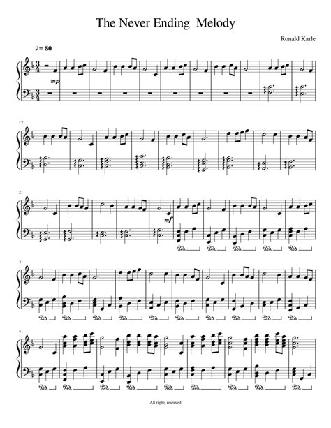 The Never Ending Melody Sheet Music Music Piano Sheet Music