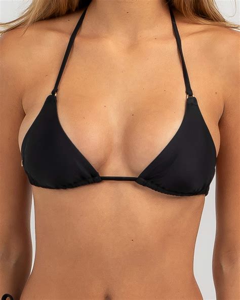 Shop Rhythm Classic Sliding Triangle Bikini Top In Black Fast