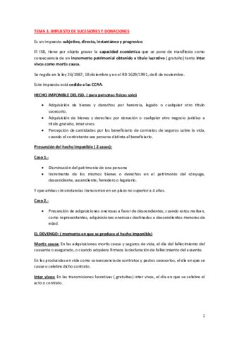 TEMA 3 IMPUESTO SOBRE SUCESIONES Y DONACIONES Pdf