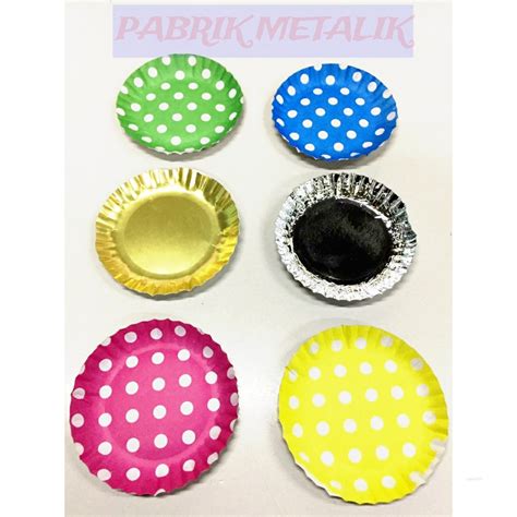 Jual Piring Kue Kertas Ulangtahun Piring Polkadot Piring Emas Dan