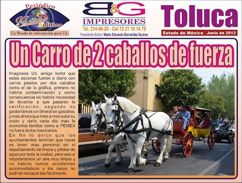 Periodico Grito Político Un Carro de 2 Caballos de Fuerza