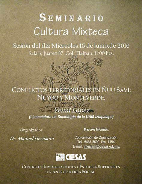 Sesi N Del Seminario De Cultura Mixteca Mundo Ciesas