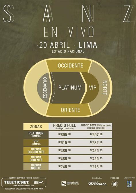 Alejandro Sanz En Per Revisa Precio De Entradas Zonas Y Fecha De