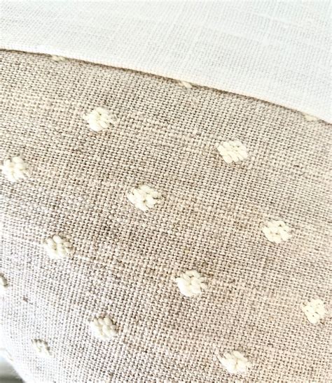 Swiss Dot Neutral Decor Pillow Cover Textural Mudcloth Look Flax Ivory