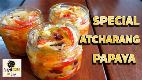 Atcharang Papaya Pickled Papaya How To Make Atchara Papaya Easy Step Atsara Chewsina Ni