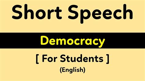 Short Speech On Democracy In English One Minutes Speech On Democracy