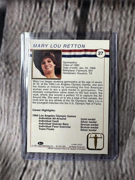 Mary Lou Retton Gymnastics Impel U S Olympics Hall Of Fame Card Ebay