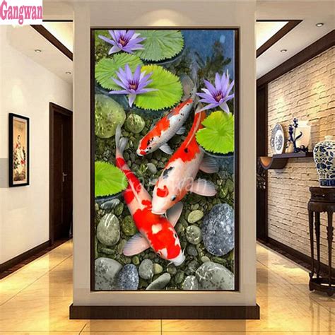 D Diamant Malerei Koi Fisch Graph Diamant Stickerei Verkauf Voll Platz