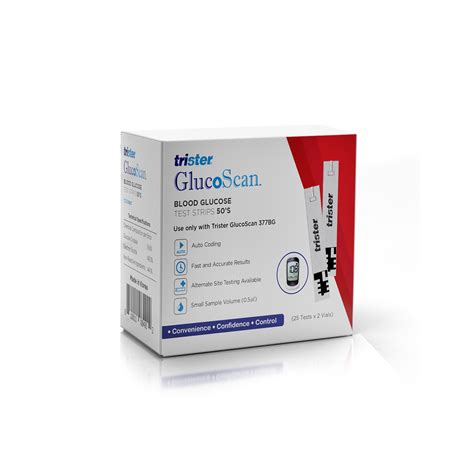 Trister Glucoscan Blood Gluco Test Strips 50S TS 378BGT Trister