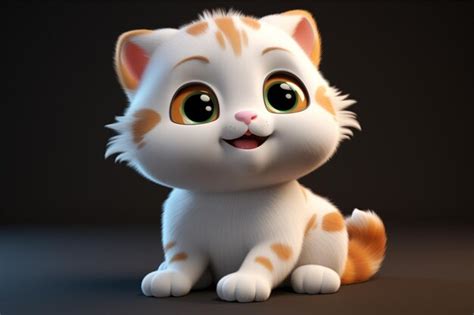 Premium Ai Image Cute Kitten Character 3d