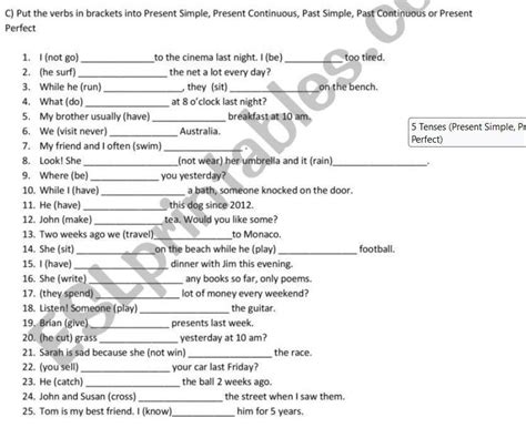 C Put The Verbs In Brackets Into Present Simple Present Continuous