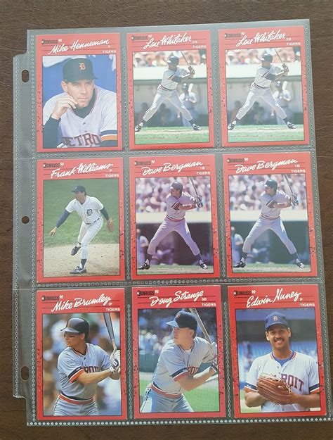 1990 Donruss Major League Baseball Cards Detroit Tigers Set Of Etsy