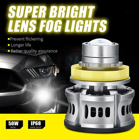 Automotive H7 9006 laser headlight bulb lens light auto LED headlight ...