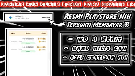 Tanpa Modal Daftar Sekarang Claim Bonus Dana Gratis K Apk