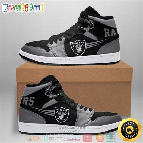 Nfl Las Vegas Raiders Silver Black Air Jordan High Sneakers