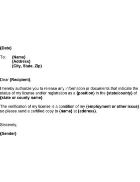 License Verification Template