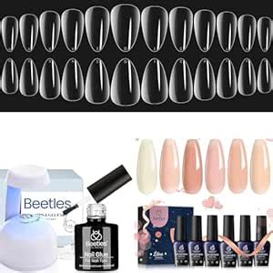 Amazon Beetles Gel Polish Set 6 Colors Transparent Jelly Sheer Pink Nude Kit Libra
