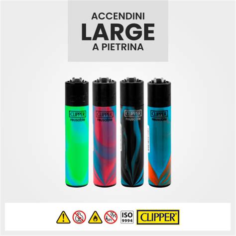 Accendini Large Clipper Blue Nebula Mix Box Da 48