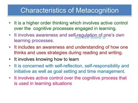 Metacognition Definition Components Of Metacognition Metacognitive