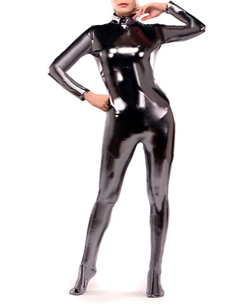 Best Dark Silver Adult Shiny Zentai Catsuit Metallic Lycra Second Skin