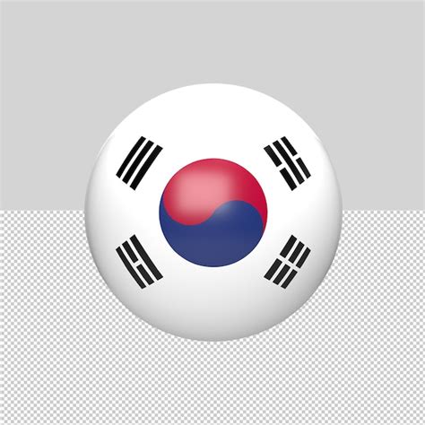 Premium Psd South Korea Flag In Sphere 3d Render
