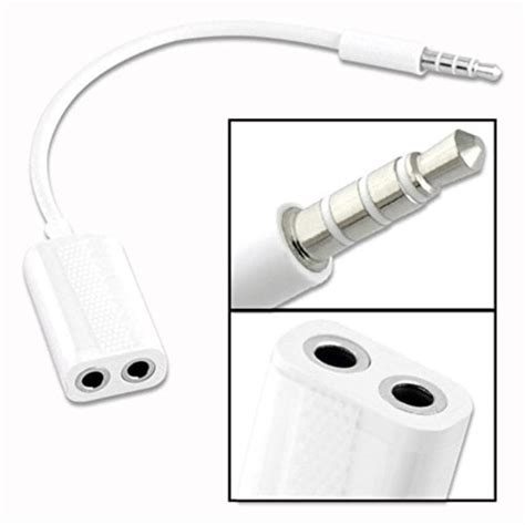 Audio Splitter Jack Mm Male To Dual Female In Cable Mic Audio