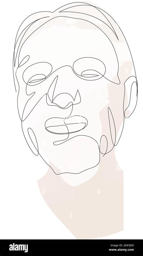 Continuous Line Drawing Of Cosmetic Face Mask Beauty Treatments And