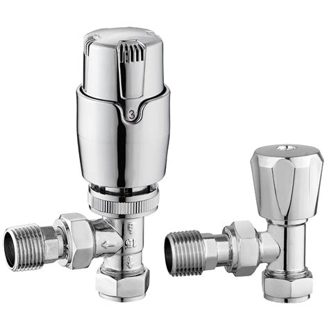 Thermostatic Radiator Valves Chrome Angled Radiator Valves