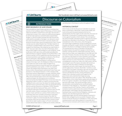 Discourse on Colonialism by Aimé Césaire Plot Summary | LitCharts