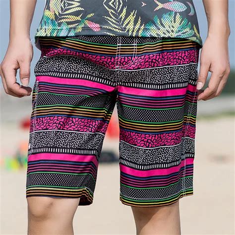 2019 New Mens Elastic Waist Sports Beach Shorts Quick Dry Surfing