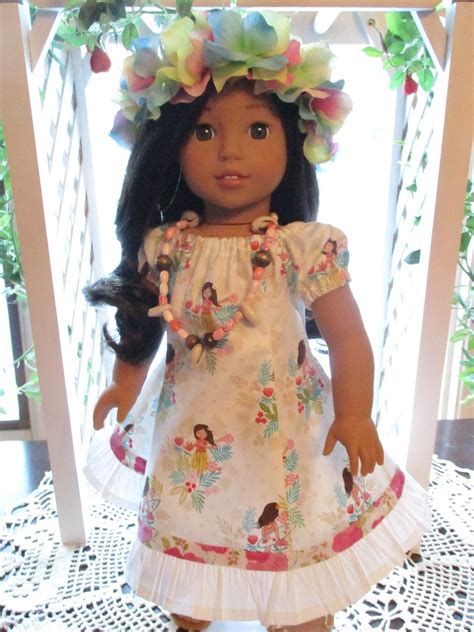 Hawaiian Doll Dress With Head Lei To Fit Your American Girl Doll